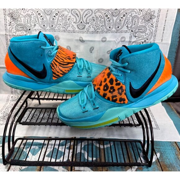 Nike Kyrie 6 Oracle Aqua Blue Green Suede Men's Basketball Shoes Size 8.5 - Picture 1 of 10
